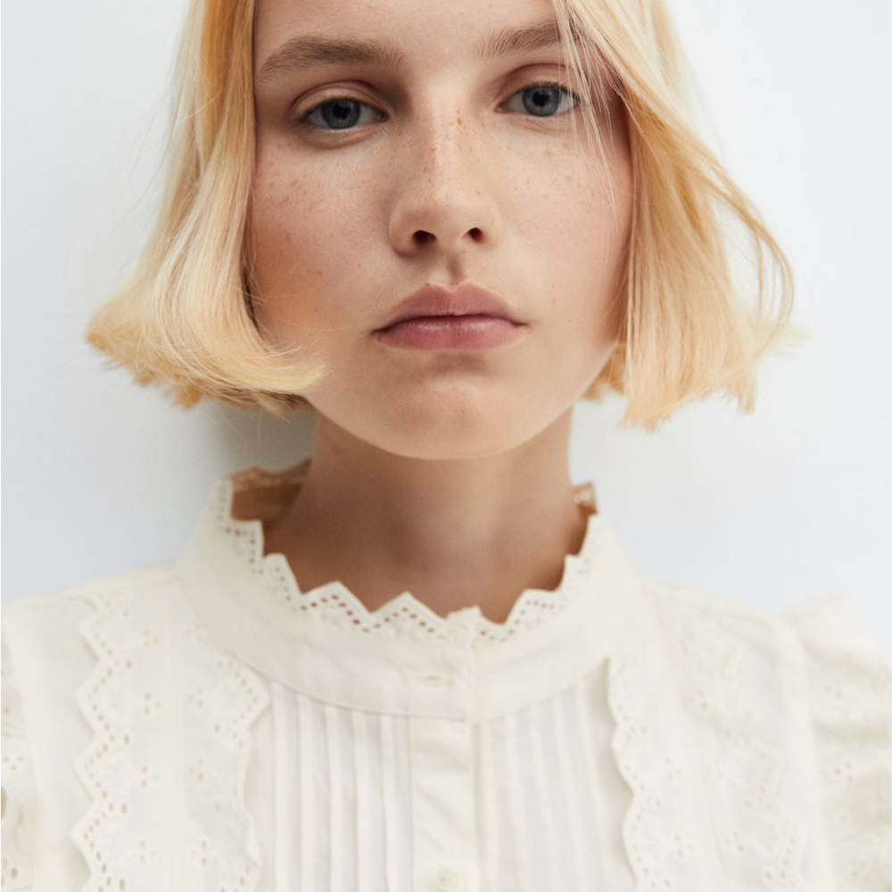 MANGO COTTON BLOUSE WITH RUFFLE DETAIL - Picture 4 of 8
